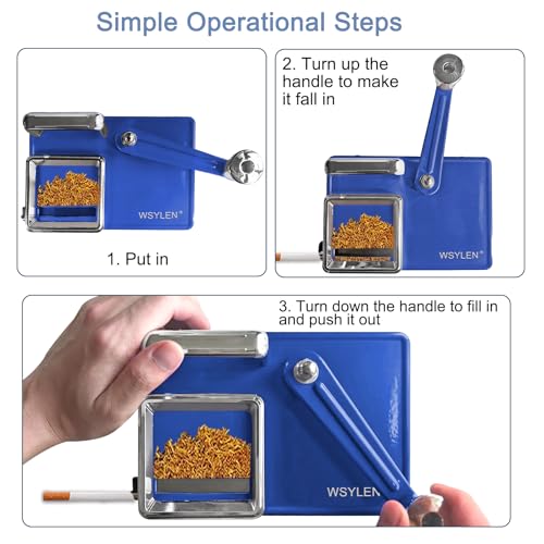 Image of Cigarette Rolling Machine, with Storage Groove, Manual Dual-Track Upgrade Cigarette Machines, Suitable for 8.0 MM Diameter Size Cigarettes (80-100MM Lengths), Dark Blue