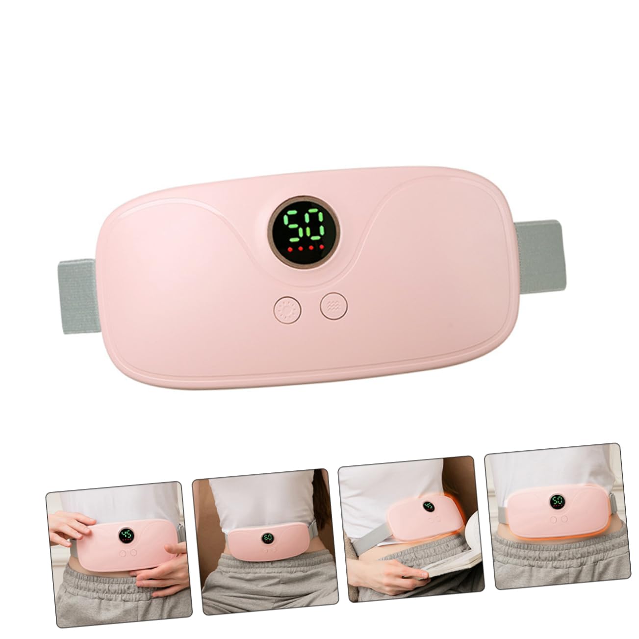KOMBIUDA 1juego Cinturón De Masaje Calentado Para De Cólicos Menstruales Faja Abdominal Portátil Vibración Calentamiento y Para Casa