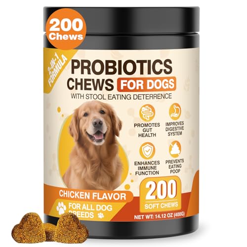 NEXZL 200 Count Probiotic Chew for Dogs-Probiotics Chews for Gut Digestive Health & Itchy Skin Support Relieve Diarrhea Enhance Immunity Breath Freshener with Enzymes Prebiotic Pumpkin-Chicken