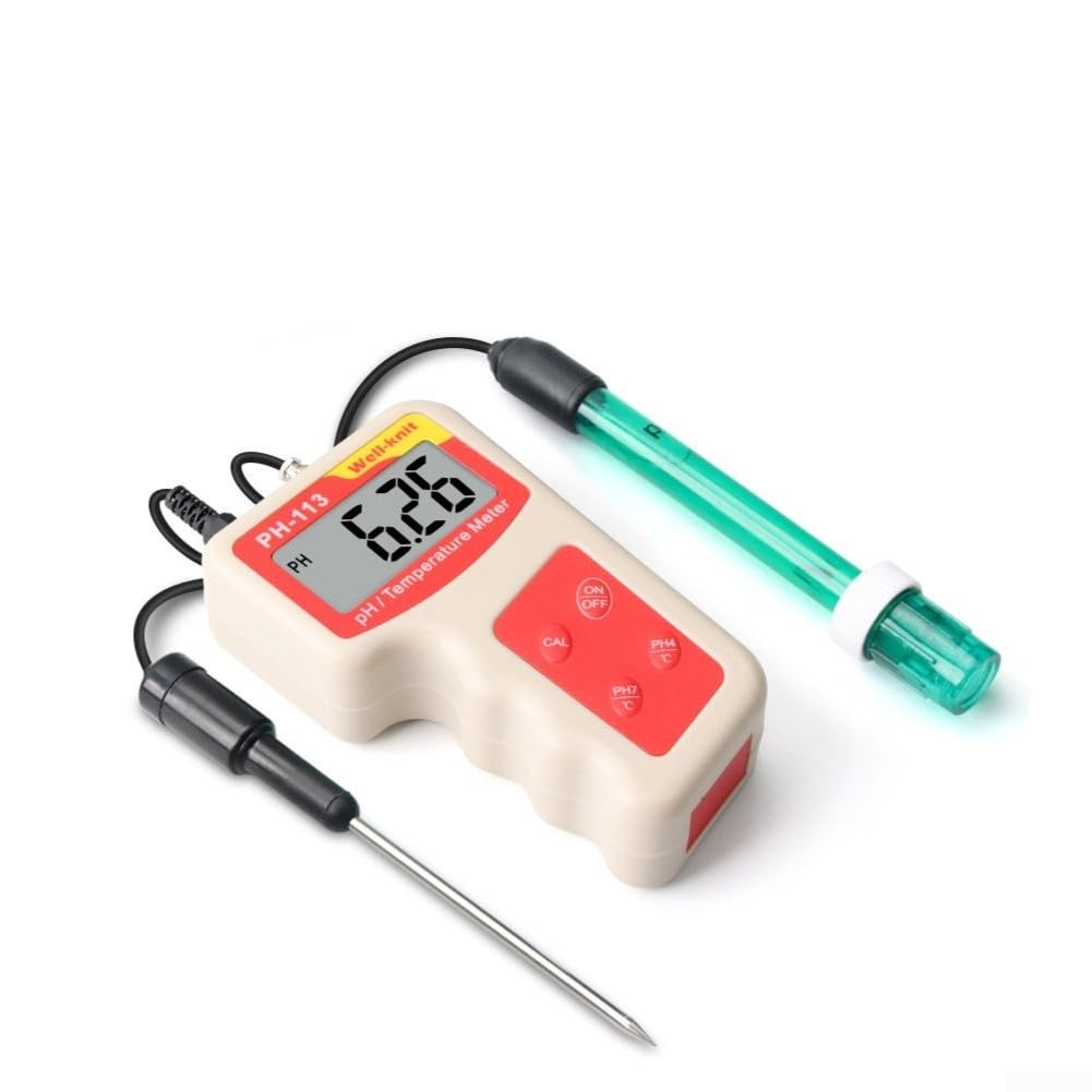 Digital PH-Meter Mit Temperaturtester 0-14 PH Aquarium | ±0,02 Genauigkeit, für atc 0-50°C, Großes LCD, ABS, Kompakt Für Fischbecken, Teich, Hydrokultur
