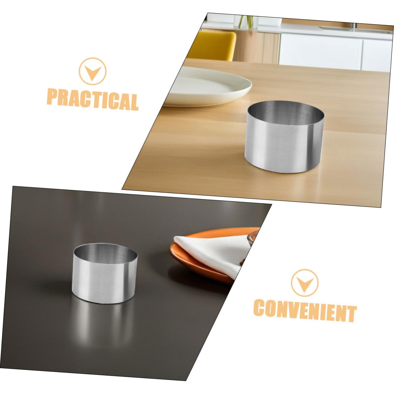 Juego de 8 Aros de Acero Inoxidable para Hornear Pasteles, Tartas y Mousse Diseño Redondo Bordes Lisos, Resistencia al Calor, Fácil Limpieza, Adecuado para Repostería Casera