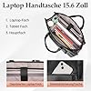 MATEIN Laptoptasche Damen mit Isolierted Lunch-Fach, Laptop Handtasche 15.6 Zoll, Arbeitstasche Damen Groß, Aktentasche Wasserdicht, Shopper Tasche Leder, Schultertasche für Business, Schule, Schwarz #3