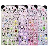 【BEAUTY PLAYER】 ぷくぷくご褒美シール パンダ かわいいシール 4枚入り 泡ステッカー 子供&幼児用3D 手帳 に貼りる