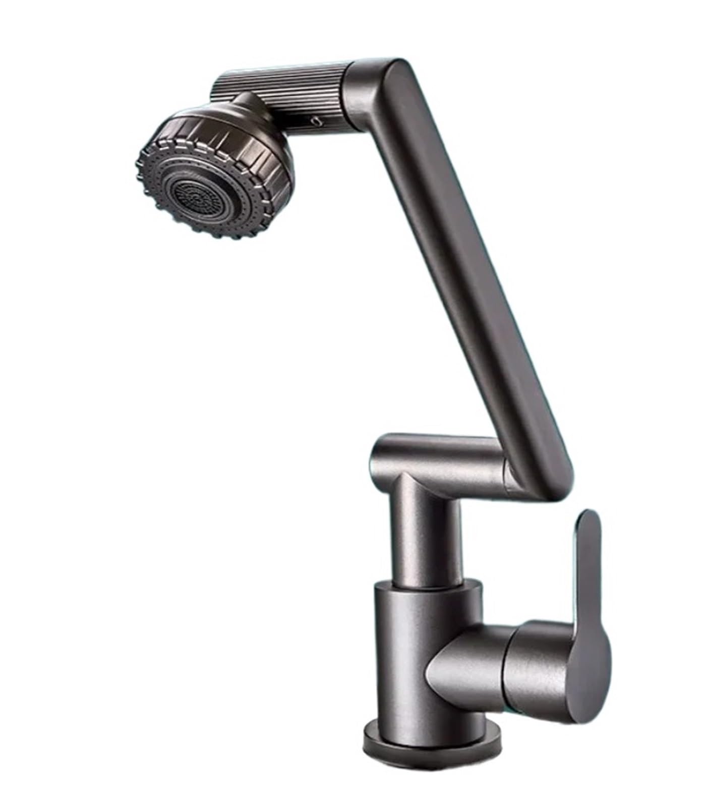 Soywim Gun Grey Hot And Cold Water Faucet, Kitchen Bathroom Mechanical Arm Universal Washbasin Washstand Basin,High-Pressure Resistant(Gun Grey)