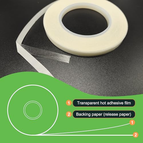 kepaibos double sided iron on hem tape with backing easy-iron washable fusible no sew tape for fabric standard 14 inch wide x 20 yards x 2 rolls