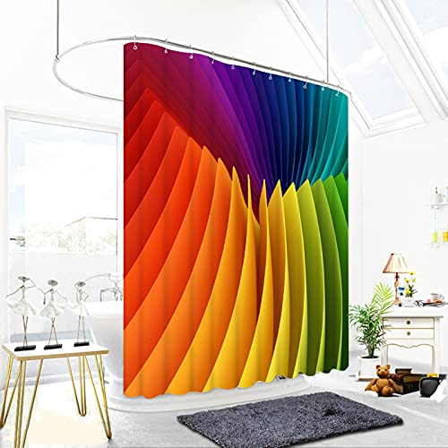 Rideau douche polyester 165x180cm multicolore motif papier KnSam