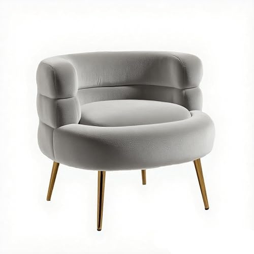 ZOBIDO Sillas modernas de pelo de cordero, cómodas sillas tapizadas para dormitorio, sillón, sillas de comedor con patas de metal dorado, silla de