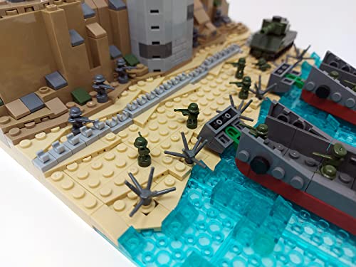 Nano Soldiers Omaha Beach WW2 Bausteine Diorama inkl. 24 Nano Soldaten, 723 Klemmbausteine – Bild 5