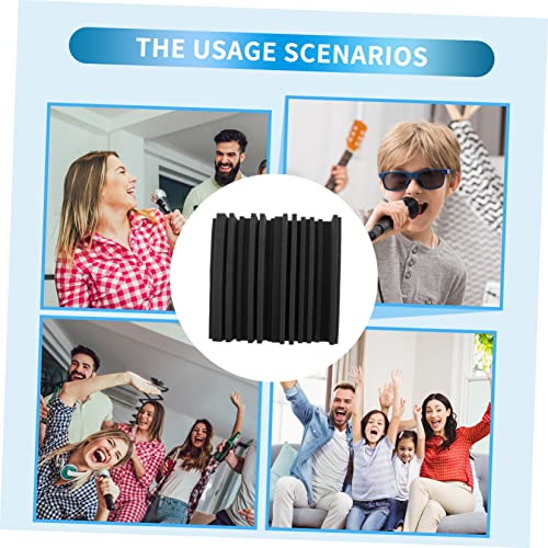 6 Piezas Paneles Acústicos con Escalonado para Pared para Cuarto de Batería Negro PU miniatura 5