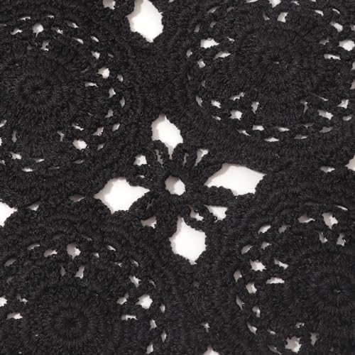 Image of DRESHOW Floral Crochet Hair Bandana Tie Knotted Headscarf Vintage Headband Knitted Head Kerchief for Women Girls