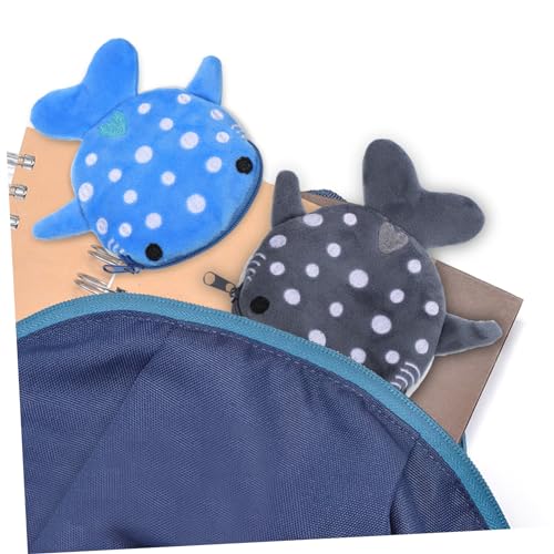 BESPORTBLE 2 Pcs Shark Coin Pouch Plush Zipper Wallet for Adorable Purse for Coins Keys and Jewelry Portable Lightweight Cute Design for Boys4