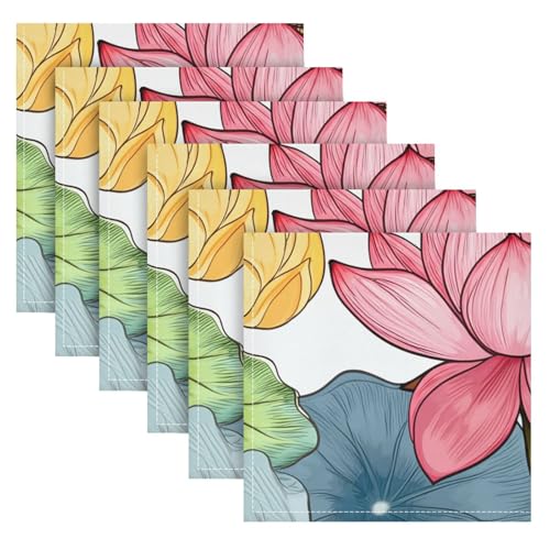 Servilletas de Tela Yettasbin Lotus Set x6 50.5x50.5 cm miniatura 1