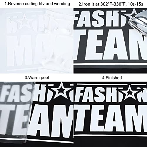 FUNKAKA White HTV Heat Transfer Vinyl Rolls, 12" x 40ft Glossy White Iron on Vinyl for T-Shirt, Adhesive White HTV Vinyl for All Cutter Machines Easy to Cut & Weed for Heat Vinyl Design - Image 5