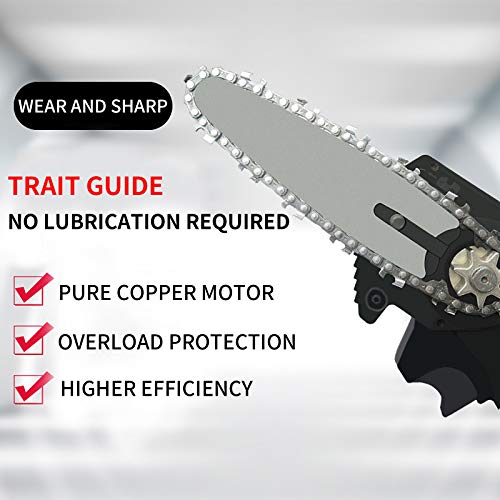 Gigilli 36VF Mini Chainsaw, 4000 mAh, 4-Inch Cordless Electric Portable Chain Saw with Copper Motor, One-Hand 1.5lb Lightweight, Pruning Shears Chainsaw for Wood Cutting, Tree Pruning and Gardening