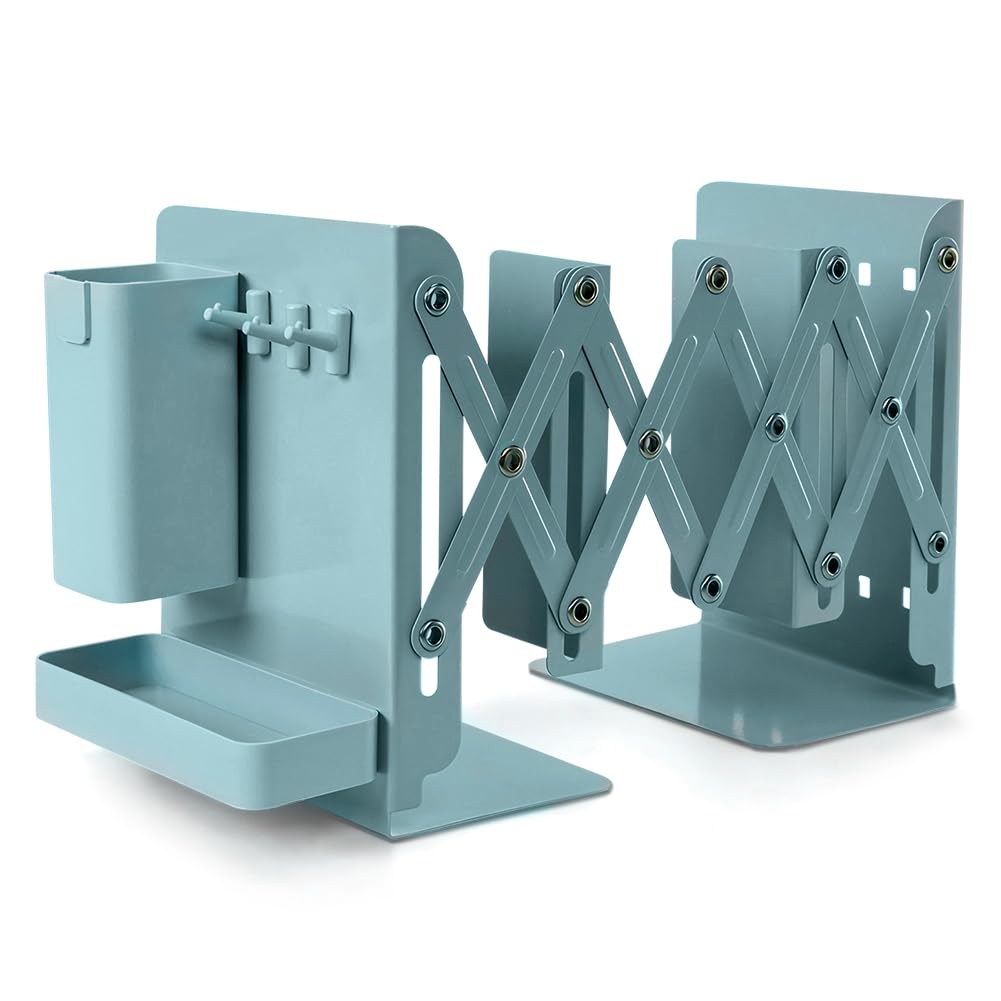Kexpery Green Retractable Desktop Bookstand – Vertical File Sorter Rack (Green)