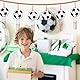 QITIXI:OU 16 Stück Fußball Windspiel Bastelset Kinder, Holz Basteln mit 48 Klangröhren, 2 diamant sticker, 12 Pigmente, 4 Pinsel und 1 Silberdraht, Malen Basteln für Jungen Mädchen Kindergeburtstag