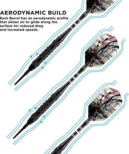 Viper Black Magic Soft Tip Darts, Medium Knurling, 18 Grams #TOP6