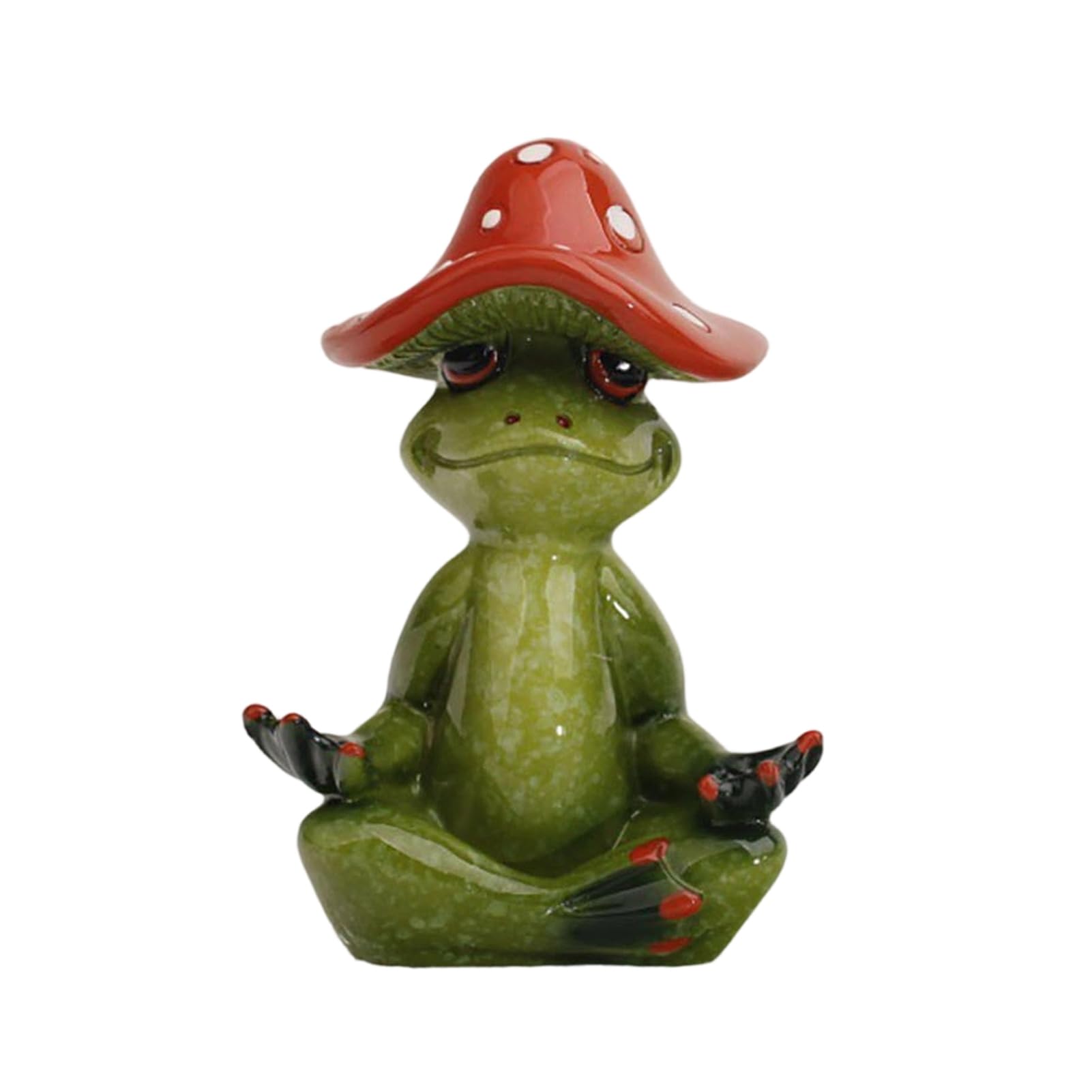 ZhzeYun Mushroom Frog Figurine, Resin Animal Statue for Home Office Decor