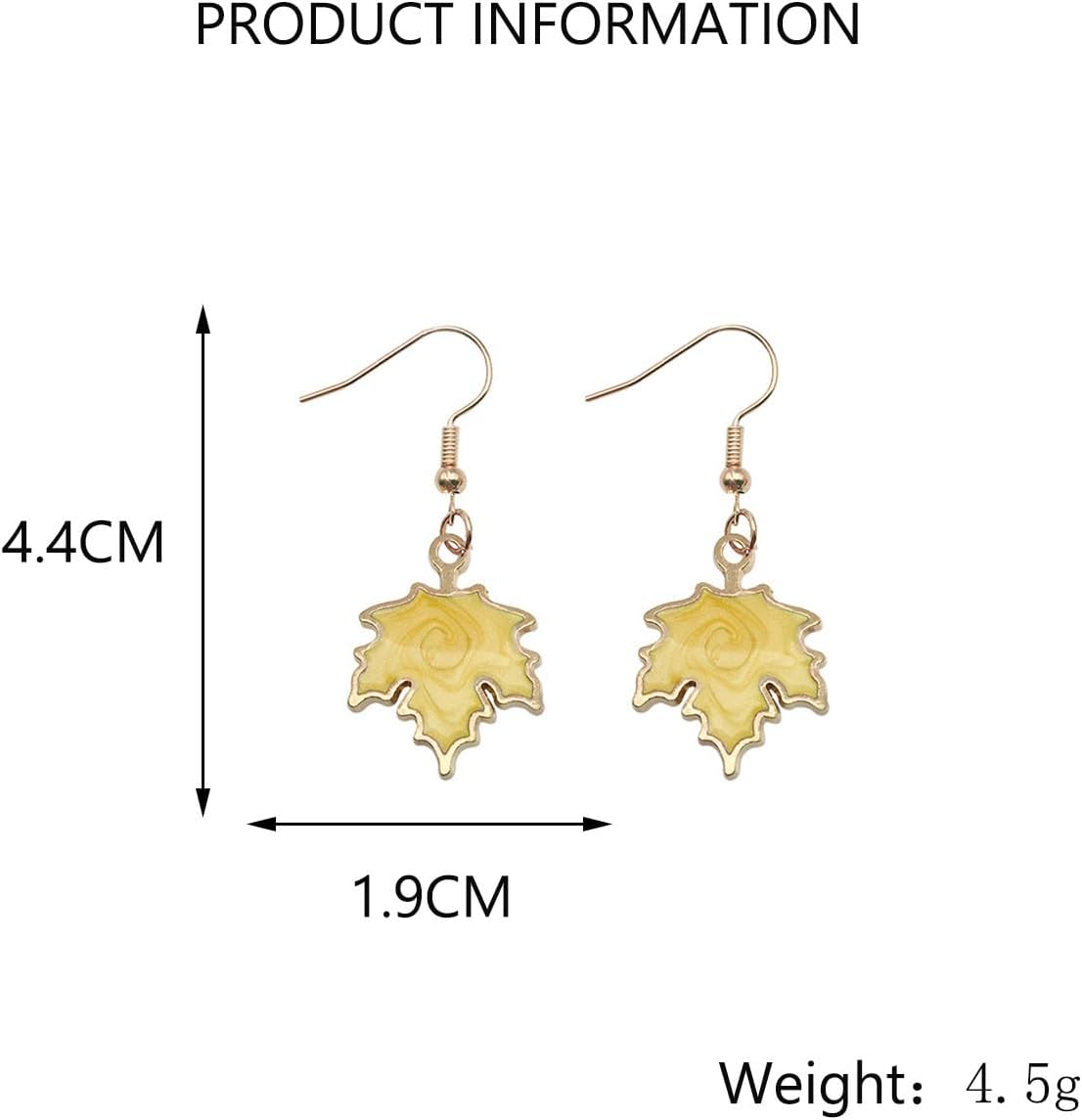 Maple Leaf Earrings for Women Drip Oil Maple Leaf Drop Earrings Green Yellow Pink Red Maple Leaf Dangle Earrings Autumn Leaf Earrings Dainty Thanksgiving Jewelry for Women - Image 3