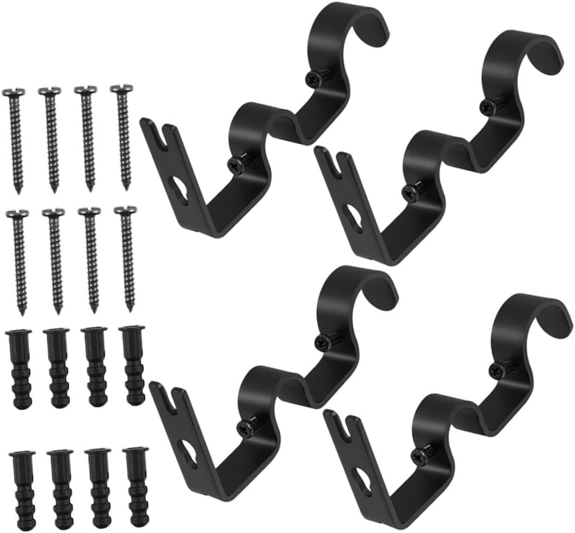 Alipis 4pcs Adjustable Curtain Rod Holders Heavy Duty Brackets for Elegant Design Easy Installation Stable Support Suitable for Home Decoration