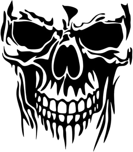 Miniatura 8 de Calcomanías de calavera 3D para capó de automóvil, calcomanía láser para automóvil, camión, SUV, decoración interior y exterior (rojo)