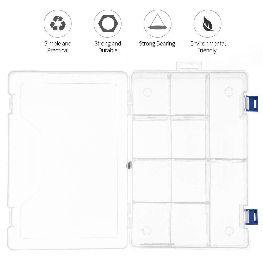 Scatola portaoggetti in plastica con scomparti multipli organizer per strumenti di gioielli componenti elettronici Contenitore per attrezzatura da pesca per una facile organizzazione