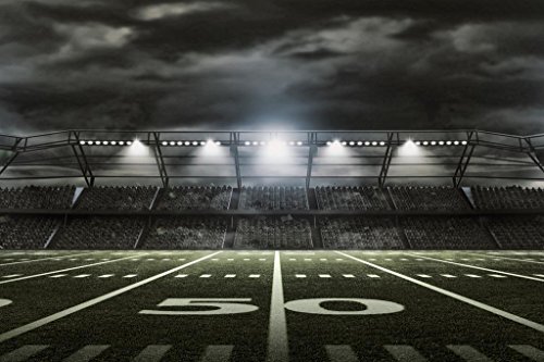 American Football Stadium Rendering 50 Yard Line Sports Field Cool Wall Art Print Poster 36x24