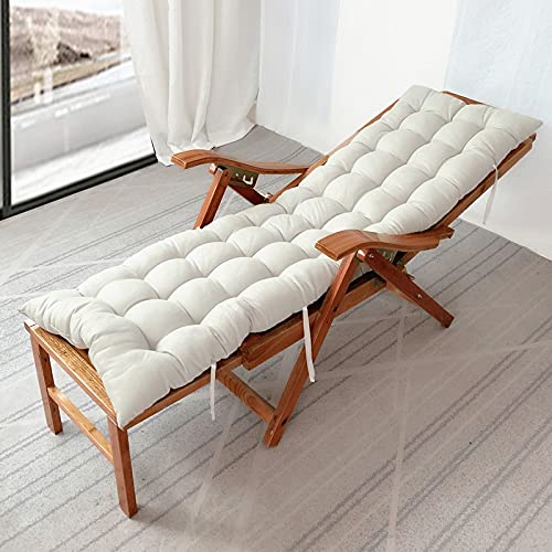 Silla plegable de madera extra ancha 3 en 1, reclinable acolchada para relajación al aire libre, siesta junto a la piscina, tumbona plana versátil, muebles de patio blancos