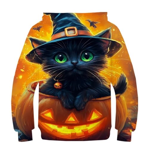 Sweat à capuche chat citrouille 3D pour garçon 11-13 ans - 2