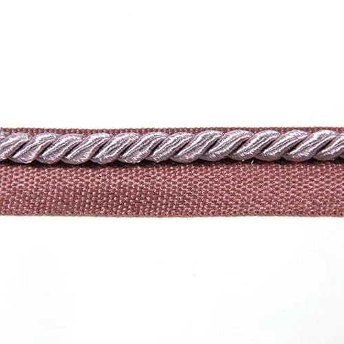 KEYNCO Cordón De Macramé Trenzado Banda De Ajuste Decoración del Hogar Adorno Costura Cordón Tubería Cojín Cuerda De ala Curva Accesorios De Ropa Dorados-Púrpura-3 Metros