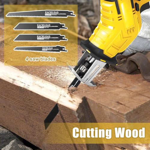 Cordless Reciprocating Saw Tool for Dewalt 20V Battery, ConBlom Brushless Power Recipro Saw 0-3500 RPM, 4 Saw Blades for Metal, Wood, PVC Cutting (No Battery) 3 Cordless Reciprocating Saw Tool for Dewalt 20V Battery, ConBlom Brushless Power Recipro Saw 0-3500 RPM, 4 Saw Blades for Metal, Wood, PVC Cutting (No Battery) - Image 3