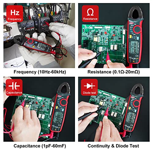 Image of UNI-T UT210e Pro Digital Clamp Meter with Alligator Electric Clips Test Leads, AC /DC Amp Meter Clamp Multimeter Tester Voltmeter HVAC Tool