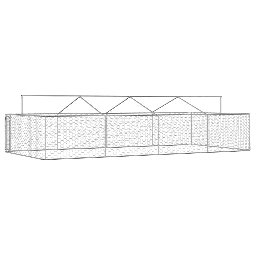 Perrera para perros al aire libre con techo de acero galvanizado 600 x 300 x 150 cm, con cierre, resistente a la intemperie, protección segura y parque infantil para cachorros y perros en el