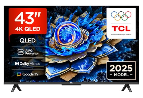 TCL 43T69C 43” QLED 60HZ 4K HDR, Google TV, Smart TV(Dolby Vision & Atmos, Motion clarity, compatibile con Google Assistant) 2025