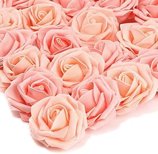 PartyWoo Artificial Flowers, 25 Pieces Artificial Roses, Fake Flowers, Roses Artificial Flowers, Foam Flowers, Flowers Artificial for Decoration, Room Decor, Home Decor (Pink, without Stems)