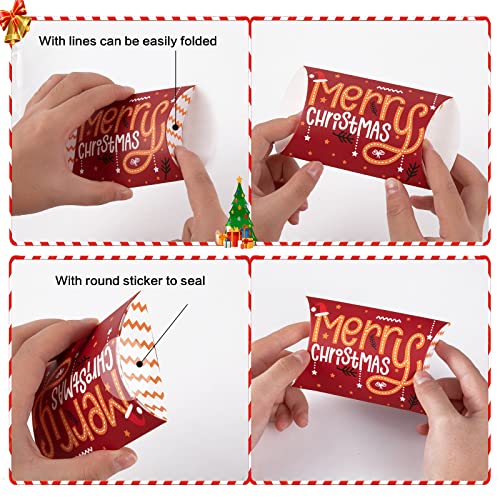 Boite Cadeau Noel (12 x 7.5 cm), 20pcs Boite Papier Kraft Thème de Noel Boîtes à Bonbons avec Autocollants pour Cadeaux de Noel et Décoration de Fête de Noel - Image 5