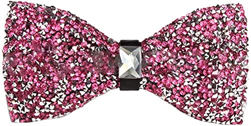 JOIZPAPA Men's Pre-Tied Bow Ties Shining Rhinestone Bowtie Adjustable Length Necktie
