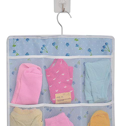BB Brotrade Hanging Closet Organizers,Dual-Sided Hanging Underwear Organizers with Hanger,25 Mesh Pockets for Storage Bra, Socks,Lingerie,Makeup and Dorm Room Accessories (Blue) - Thumbnail 2