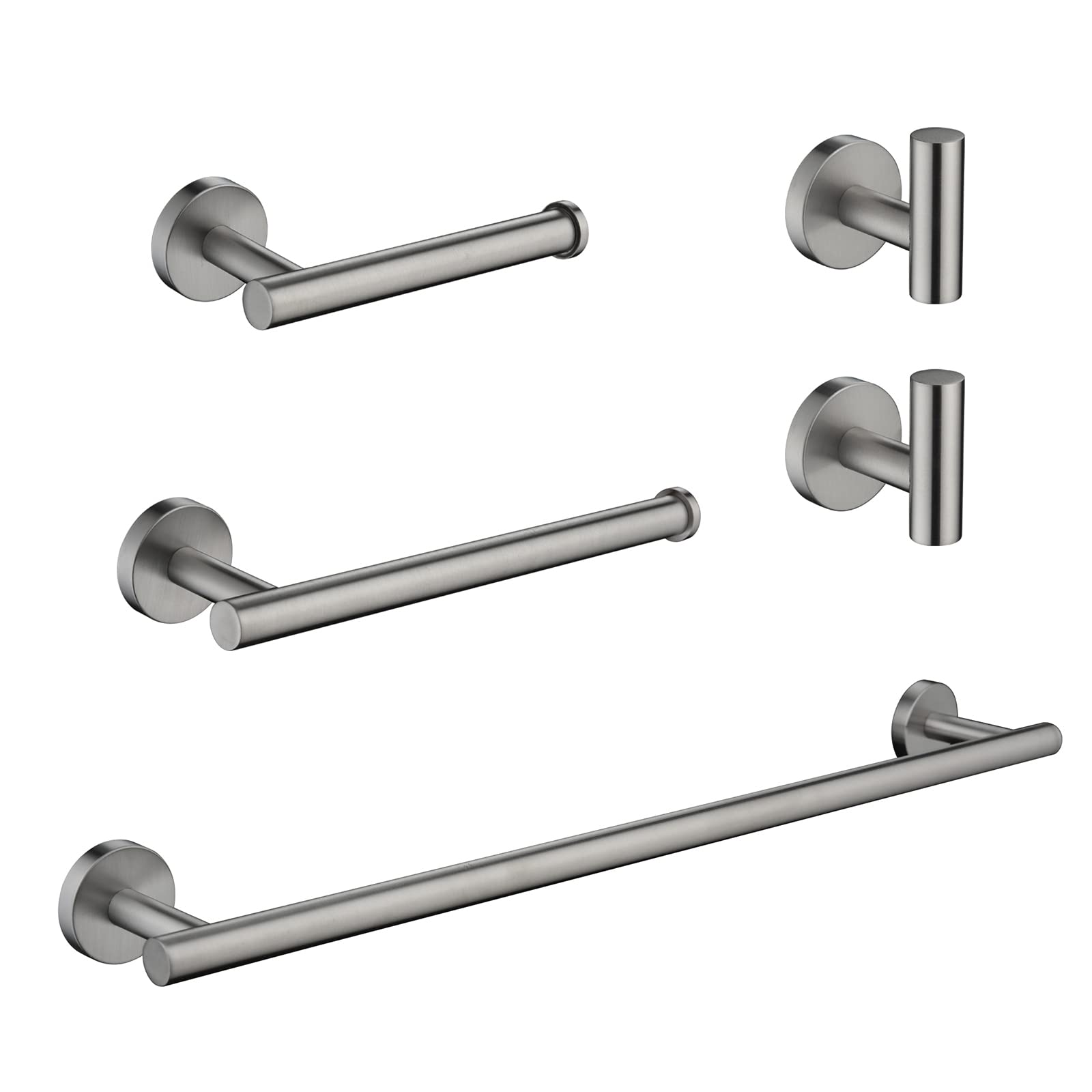 KOCOK Bathroom Hardware Set 5 Pieces Brushed Nickel Bathroom Towel Rack Set Towel Bar Stainless Steel Wall Mount ML31BN