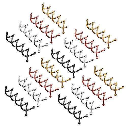Lainrrew 24 Pack Spiral Hair Pins, Novelty Twist Screw Hair Pins Non-Scratch Round Tips Bobby Pins for Women Girls (Mix)