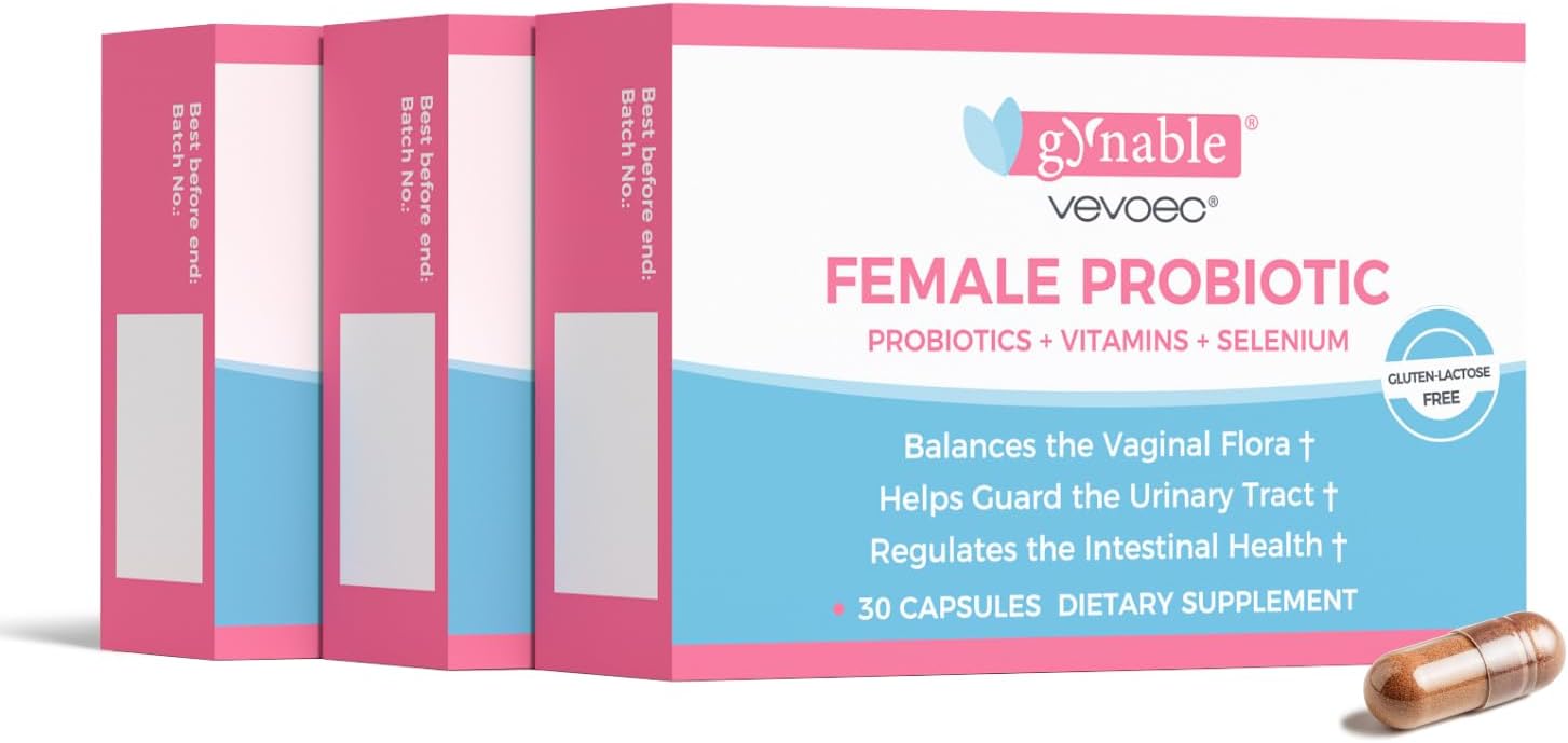 Gynable Vaginal Probiotics for Women,Female Probiotic for pH Balance with Lactobacillus 5 Billion CFU Probiotics Blend,Selenium-Vitamin D3,Promote Healthy Vaginal Odor & Vaginal Flora,90 Count