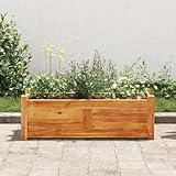 QJBSAVVA Hochbeet aus Akazienholz 76x27,6x25 cm, Modernes Design, Pflanzkübel für Balkon, Terrasse und Garten, platzsparend und langlebig for Urban-Gardening