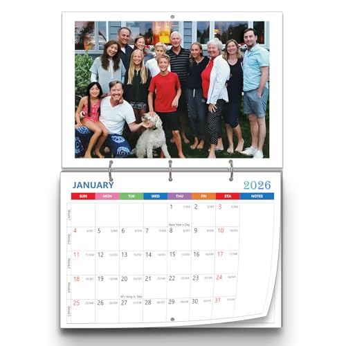 (Made in Chicago) Custom Personalized Photo Wall Calendar 2026 Print Your Photo Calendars &Customized Make Your Own Calendar For Home Office Party Birthday Christmas Gift