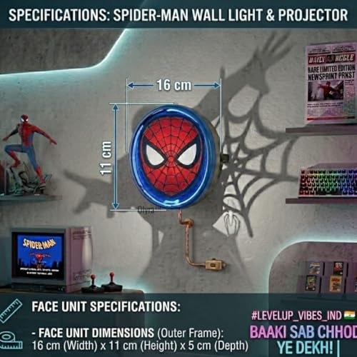 Image of OLYRA Superhero Shadow Lamp for Bedroom Wall | 3D Night Lamp for Kids Room | LED Superhero Shadow Light for Wall Decor | USB Powered Shadow Projection Lamp | Birthday Gift for Boys
