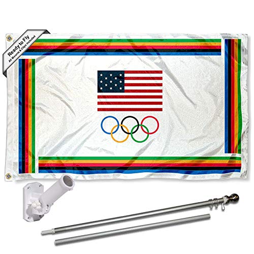 Drapeau Olympic US Team résistant au vent avec mât en kit complet WinCraft