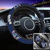 Anime Car Steering Wheel Cover for Women Men Universal Fit 15 Inch Blue Cute Anime Character Auto Accessories Decorations