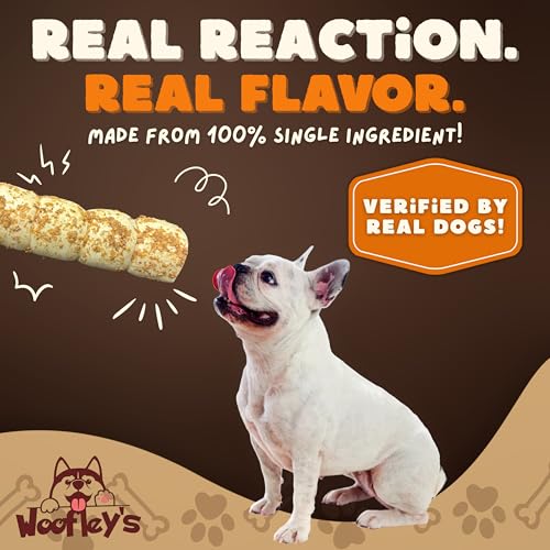Image of Woofley's 10-12 inch Bully Dusted Beef Cheek Roll - (5 Count)- Beef Cheek Rolls for Dogs - Long Lasting Natural Dog Chews