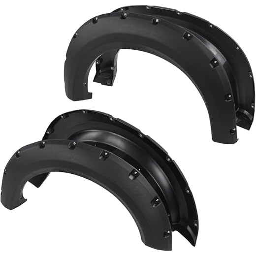 CHEDA Fender Flares Compatible with Ford F150 Styleside with 67.0"/78.8"/97.4" bed length models 2009-2014 (Do not fit Platinum and Raptor models) 4PCS Black Pocket Rivet Style Textured