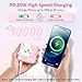 Yoobao Portable Charger 10000mAh, PD 20W USB-C in&Out Mini Power Bank Fast Charging, 2-Output & 2-Input, for Girls Kids Travel, Phone Battery Pack for iPhone iPad Samsung (Pink)