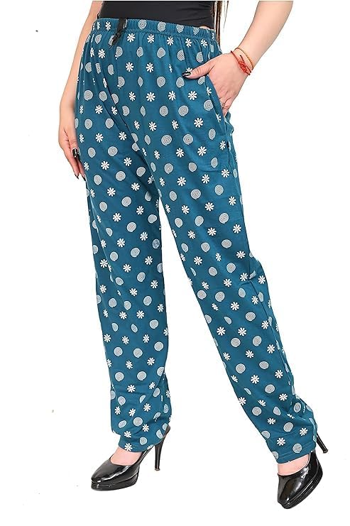 SK WARDROBE Women's Straight-Fit Cotton Track Pants with Stripes | Deep Pockets | Cozy Lounge & Sleepwear-picture-10